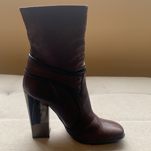 Vicini by Giuseppe Zanotti Leather Luxury Buckle Glass Heel Square Toe Sz 6 #103 - Picture 8 of 15